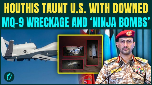 Iran Proxy FLAUNTS ‘Ninja Bomb’ After SHOOTING Down U.S MQ-9 Spy Drone; Puts Wreckage on Display