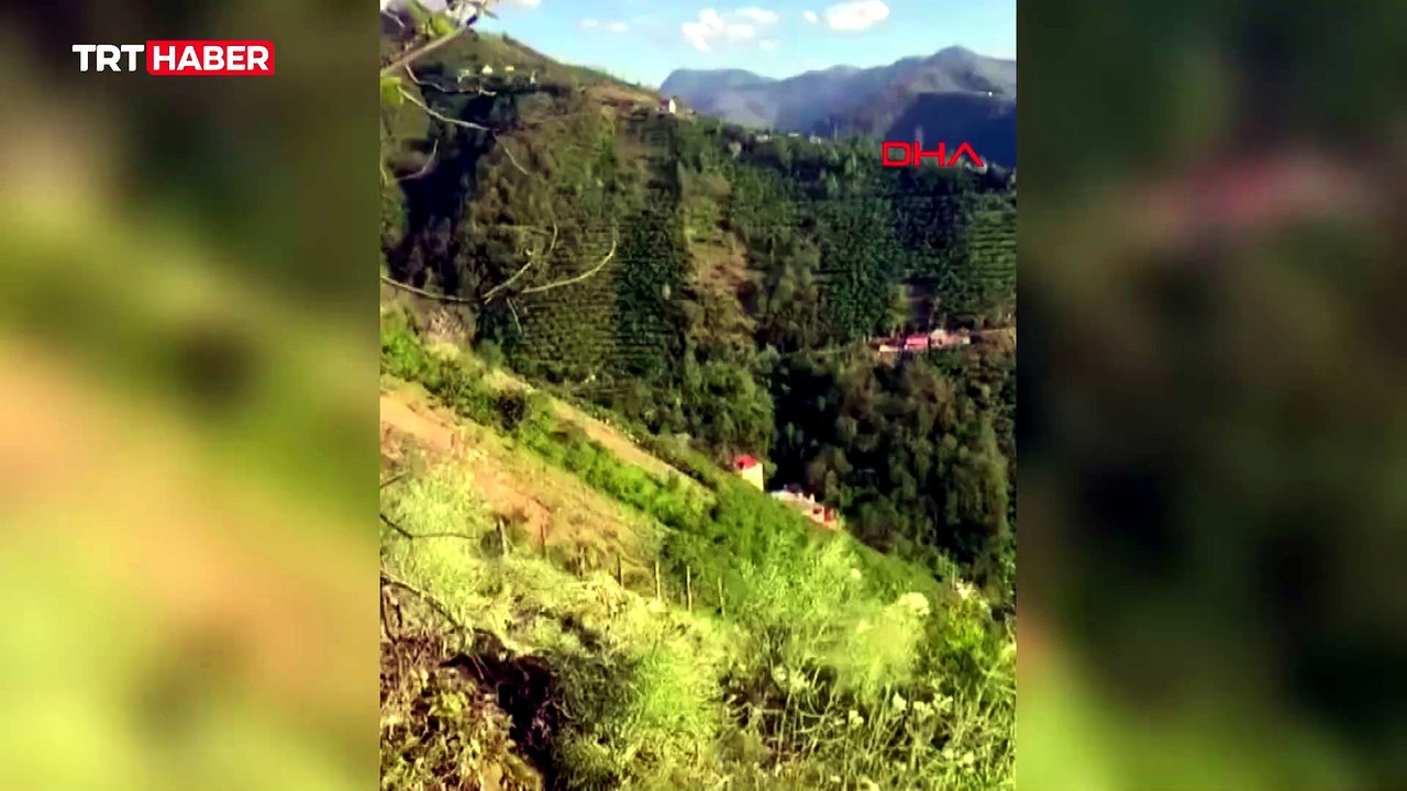 Giresun'da kamyonet dik yamaçtan yuvarlandı, o anlar kameraya yansıdı
