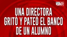 Directora de escuela fue filmada gritando y pateando el banco de un alumno
