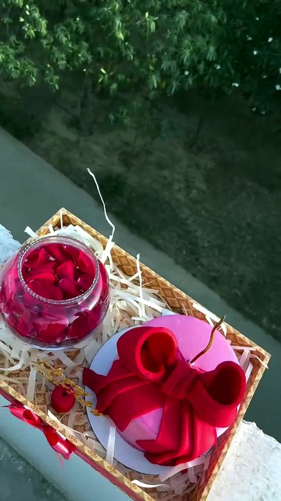 The sweetest birthday surprise ever ❤️🎀✨ | Luxury Gift Cake Reveal