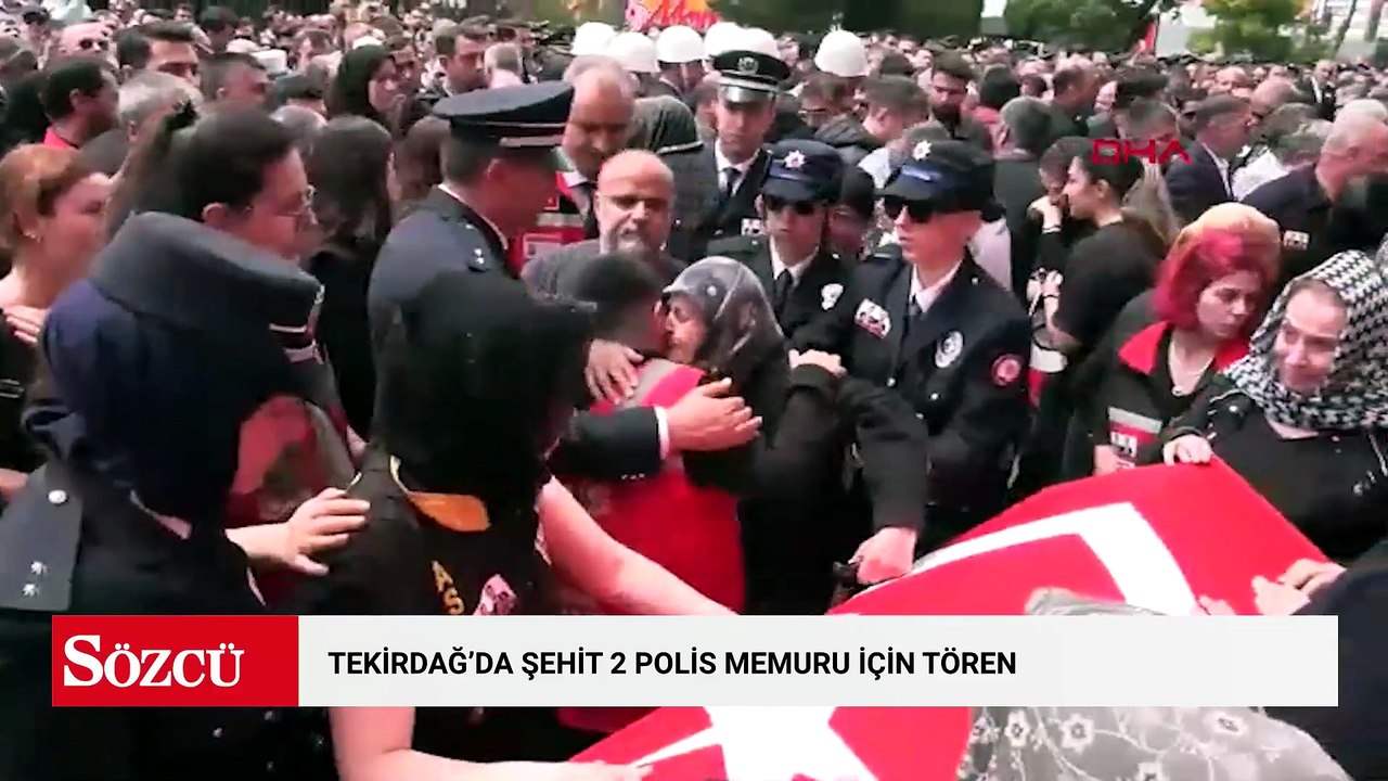 Tekirdağ'da şehit 2 polis memuru için tören