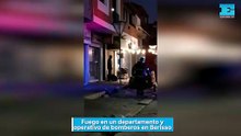Fuego en un departamento y operativo de bomberos en Berisso