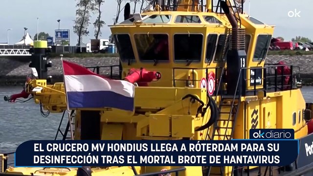 El crucero MV Hondius llega a Róterdam para su desinfección tras el mortal brote de hantavirus