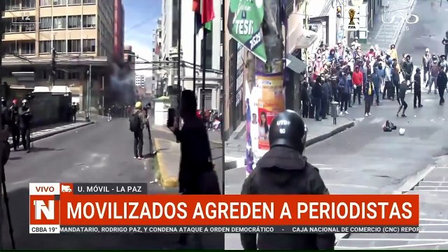 Movilizados agreden a periodistas