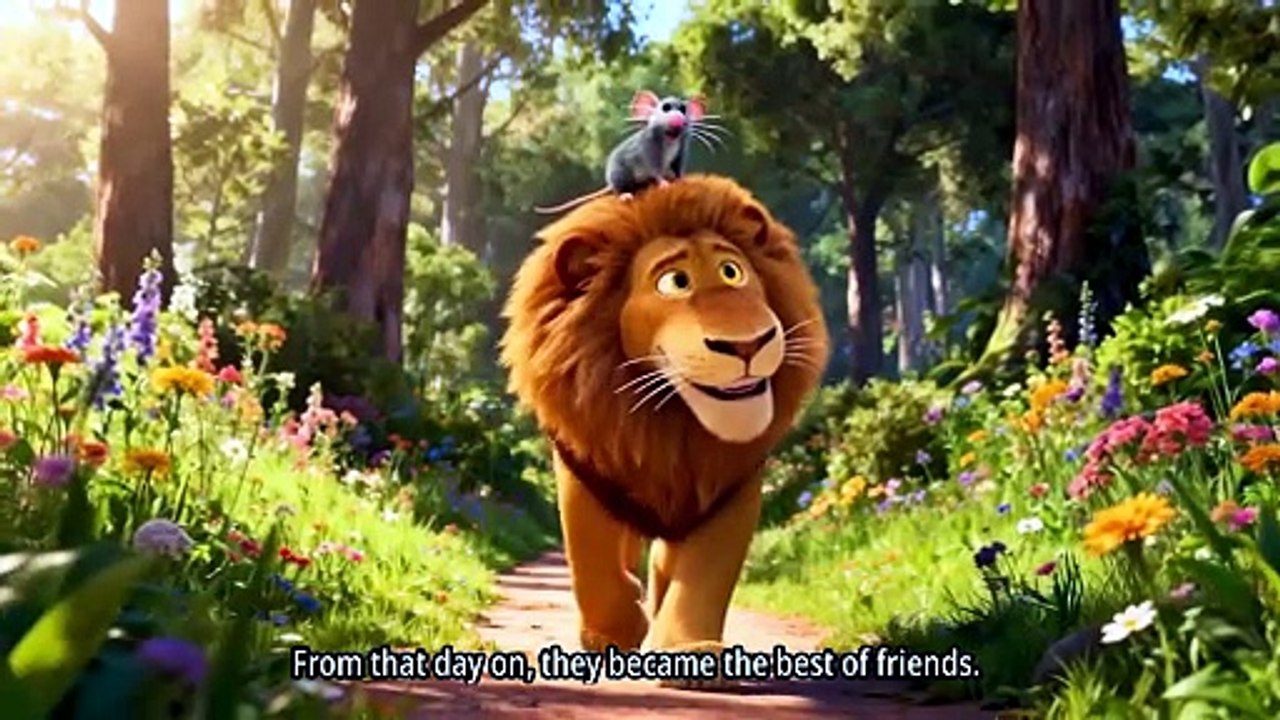 A great Lion was sleeping in the forest.