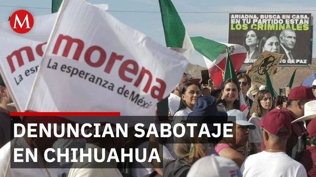 Morena denuncia grupos de choque en marcha contra Maru Campos en Chihuahua