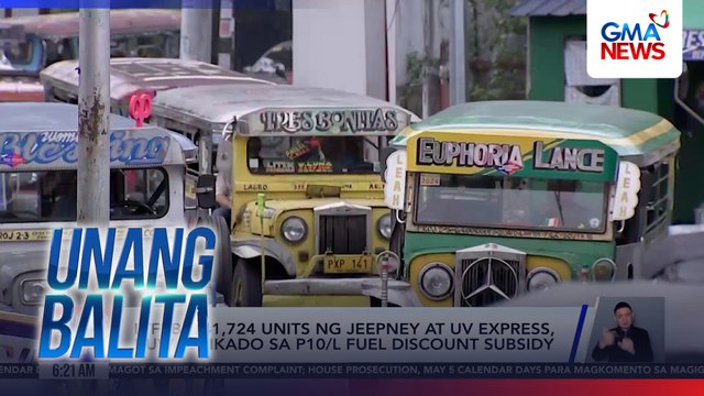 LTFRB - 141,724 units ng jeepney at UV express, kuwalipikado sa P10/L fuel discount subsidy | Unang Balita