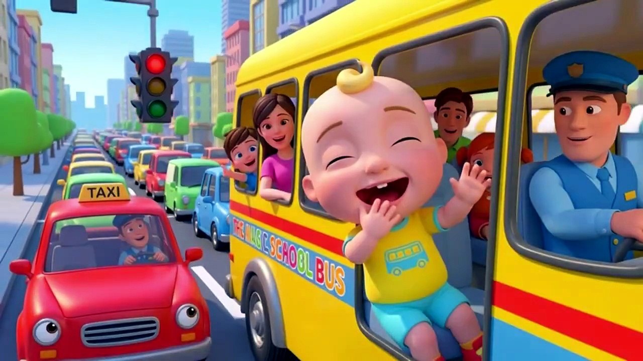 Wheels on the Bus City Trip 🚌 | Beep Beep Traffic Song | Kids Nursery Rhymes