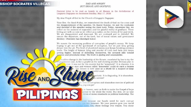 Archbishop Socrates Villegas, may pananaw sa paghawak ng Senado sa impeachment process | ulat ni Gab Villegas