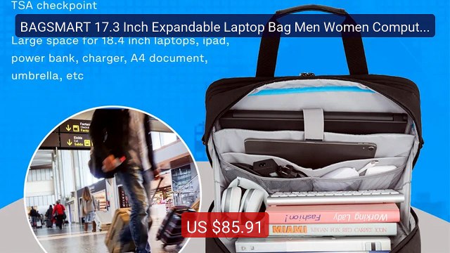 BAGSMART 17.3 Inch Expandable Laptop Bag Men Women Computer... Top Pick 2026 | Unbeatable Price!