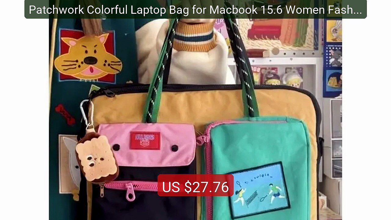 Patchwork Colorful Laptop Bag for Macbook 15.6 Women Fashio... -- Top Pick 2026 | Unbeatable Price!
