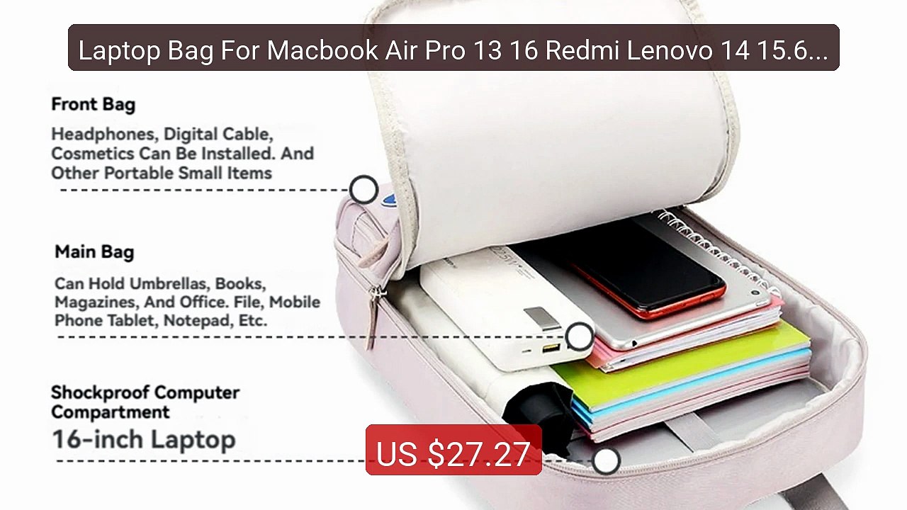 Laptop Bag For Macbook Air Pro 13 16 Redmi Lenovo 14 15.6 Inch... -- Best Buy 2026 | Great Quality!