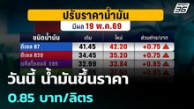 วันนี้ น้ำมันขึ้นราคา 0.85 บาท/ลิตร| โชว์ข่าวเช้านี้ | 19 พ.ค. 69