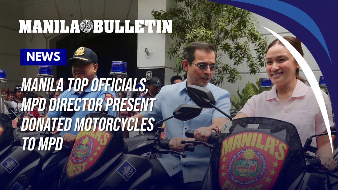 Manila top officials, MPD Director present donated motorcycles to MPD at turnover ceremony