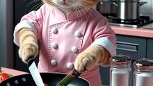 Cat Chef Cooking 😺🍳🌹  Full Chef Kit & Rose Theme Kitchen