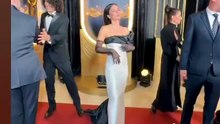 A una famosa le pisaron el vestido en los Martín Fierro