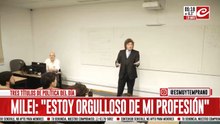 Javier Milei en modo profe: "Estoy orgulloso de mi profesión"