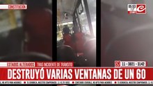 Venezolano atacó a fierrazos a un colectivo repleto de pasajeros