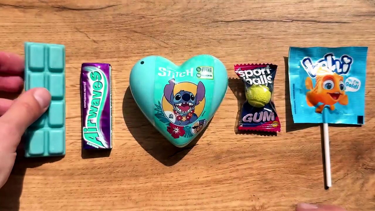 STITCH Surprise Eggs Opening _ Chocolate Chewing Gum Lollipop Unpacking #candyopening #satisfying