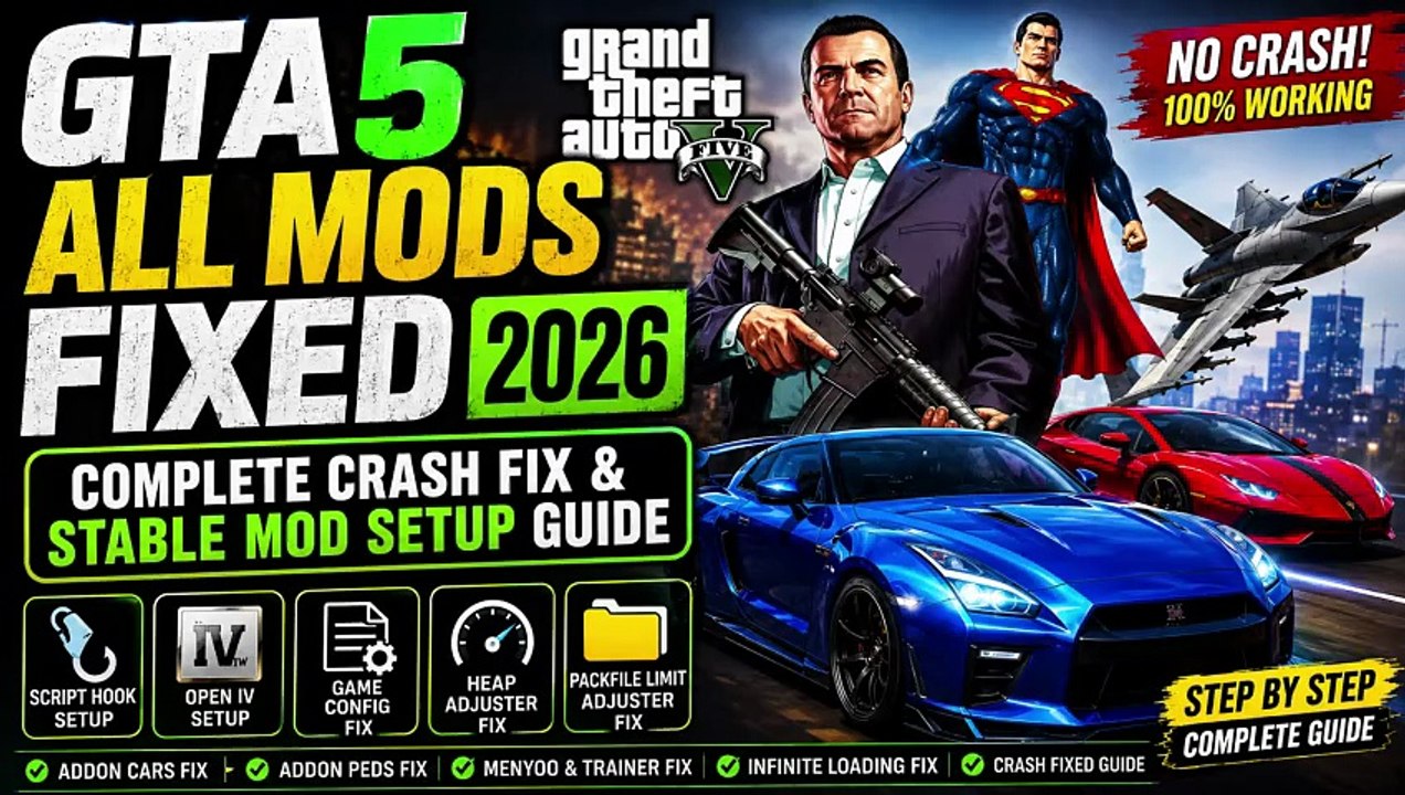 🎮 How To Fix ALL GTA 5 Mods in 2026 ✅ Crash Fix + Stable Setup | Infinite Loading | No CrashGameplay
