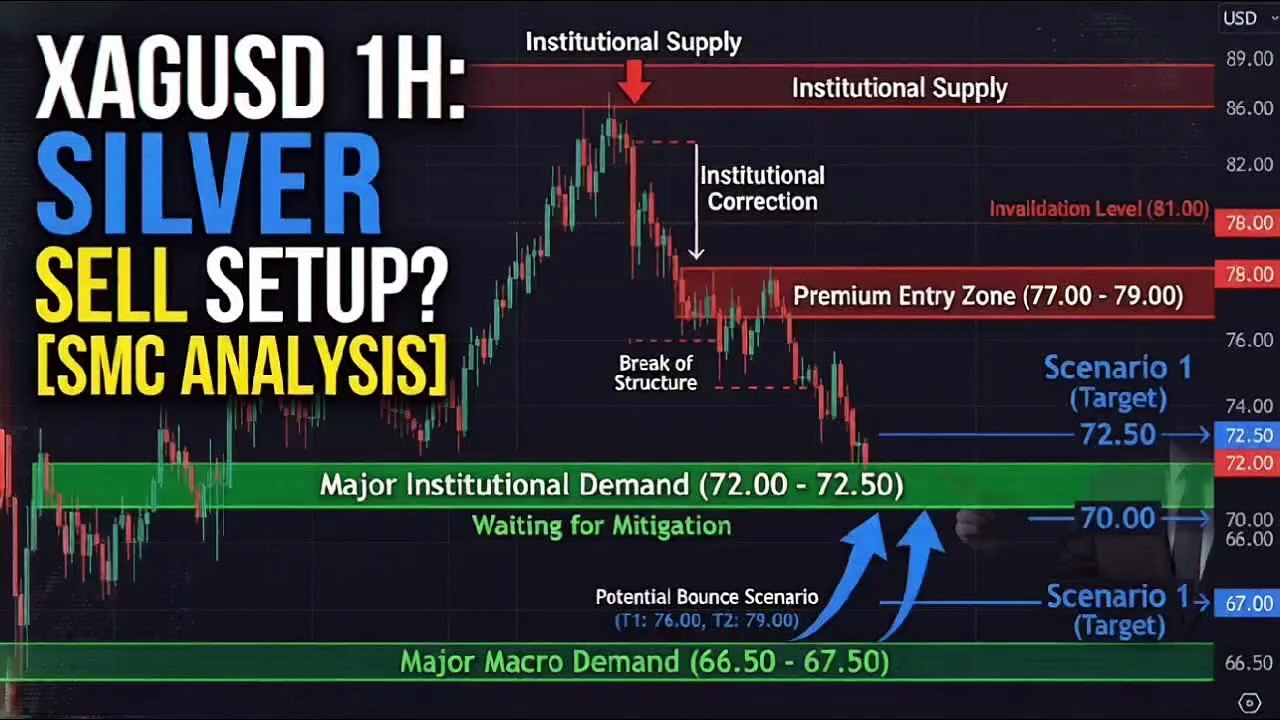 XAGUSD (Silver) Market Analysis: Institutional Order Flow & Key SMC Levels 🚨