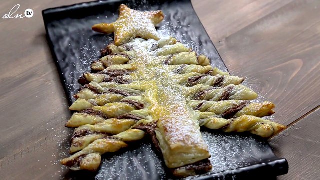 طريقة عمل حلى النوتيلا على شكل شجرة الميلاد