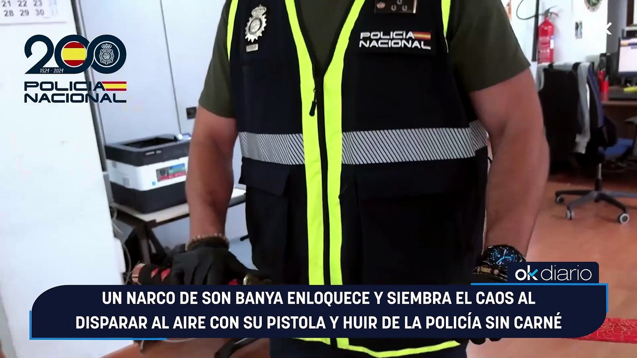 Un narco de Son Banya enloquece y siembra el caos al disparar al aire con su pistola y huir de la Policía sin carné