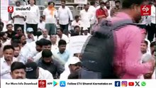 ದಾವಣಗೆರೆ: ವಿವಿಧ ಬೇಡಿಕೆಗಳನ್ನು ಈಡೇರಿಸುವಂತೆ ಆಗ್ರಹಿಸಿ ಪ್ರತಿಭಟಿಸಿದ ಪರವಾನಗಿ ಭೂಮಾಪಕರು