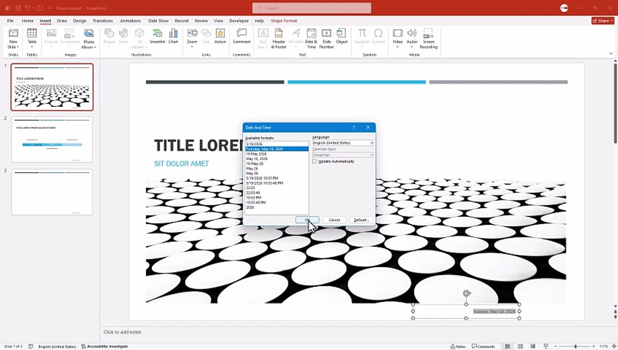 MS PowerPoint 73 Adding Date & Time