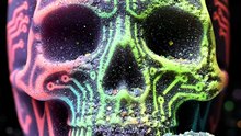 Satisfying Neon Cyber Skull Soap Cutting • Relaxing ASMR Futuristic Carving & Shaves