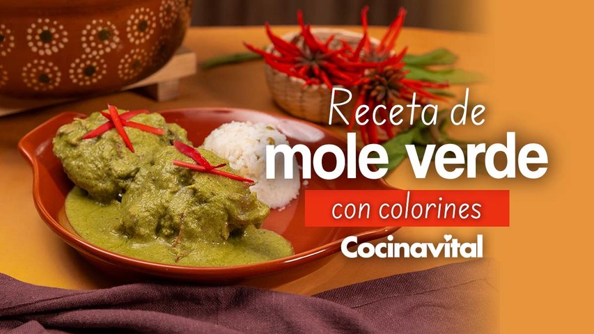 Receta casera de mole verde con colorines