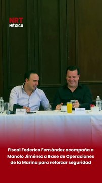 El fiscal Federico Fernández Montañez compartió en redes que, trabajando en equipo y coordinación, acompañó al gobernador Manolo Jiménez Salinas a la Base de Operaciones de la Marina, con el objetivo de fortalecer acciones en beneficio del estado 🤝📍.