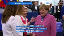 Wałęsa, Merkel i Zełenski z europejskimi odznaczeniami