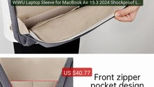 WiWU Laptop Sleeve for MacBook Air 15.3 2024 Shockproof Laptop... -- Best Buy 2026 | Great Quality!
