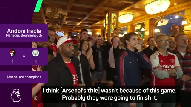 Iraola congratulates Arsenal and Arteta as Bournemouth end City's title hopes