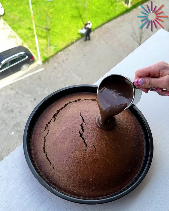 Chocolate cake dreams with a view 🍫