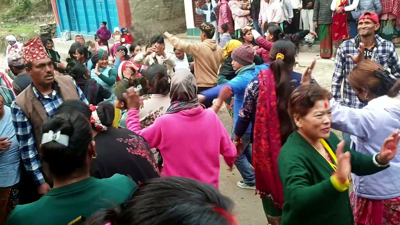 dance in traditional cultural Nepalese music na...