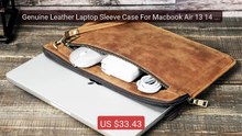 Genuine Leather Laptop Sleeve Case For Macbook Air 13 14 Pro 1... -- Hot Deal 2026 | Limited Offer!