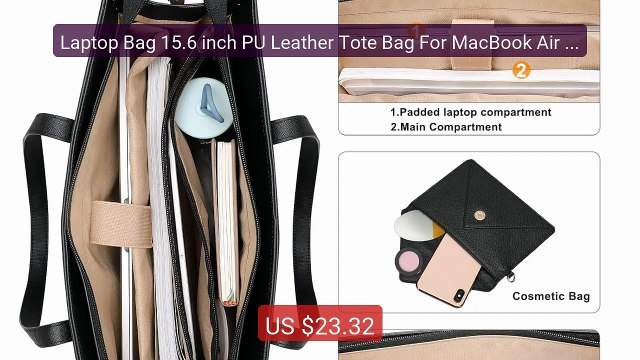 Laptop Bag 15.6 inch PU Leather Tote Bag For MacBook Air Pro H... Hot Deal 2026 | Limited Offer!