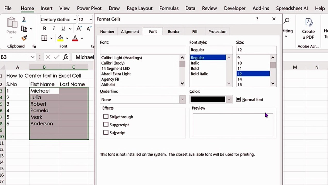 How to Center Text in Excel Cell