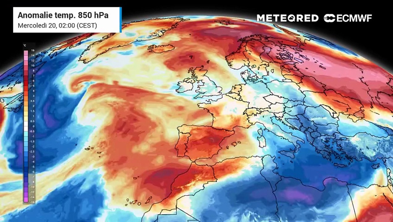 L'Europa avvolta da una massa d'aria calda, anomalie termiche molto importanti