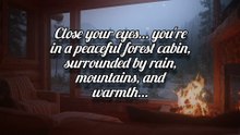 Forest Cozy Cabin by the River 🌲 Rain on Window, Fireplace & Mountain Views (Sleep Fast) #rain #relax #deepsleep #trending #viral