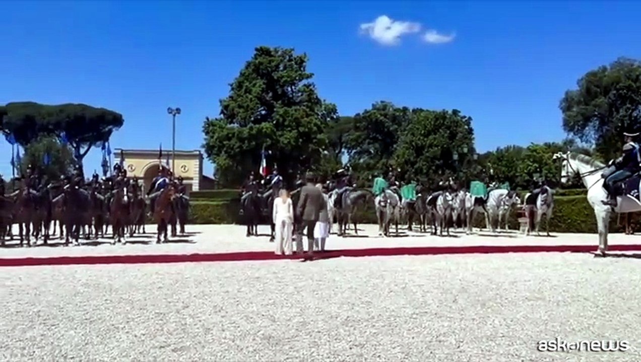 Giorgia Meloni e il premier indiano Modi a Villa Pamphilj