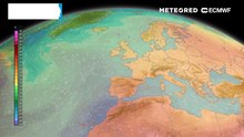 Tropical continental airmass has been draught on the front flank of the low-pressure system situated over Iberian Peninsula