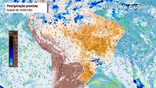 Quarta-feira, 20 de maio: Chuva, nebulosidade e vento
