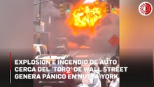 Explota auto frente al 'Toro' de Wall Street; no hay heridos