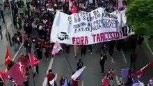 Estudantes protestam contra Tarcísio em marcha em SP