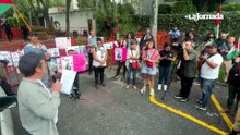 Protestan en embajada de Israel para exigir liberación de cinco mexicanos detenidos de la Global Summud Flotilla