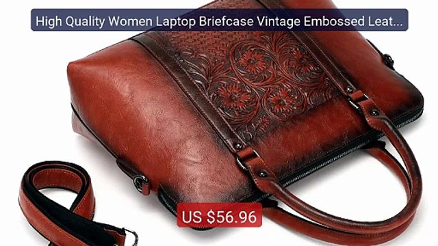 High Quality Women Laptop Briefcase Vintage Embossed Leather L... Best Buy 2026 | Great Quality!