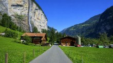 Lauterbrunnen Switzerland Valley Walk and Alpine Views 4K 60fps
